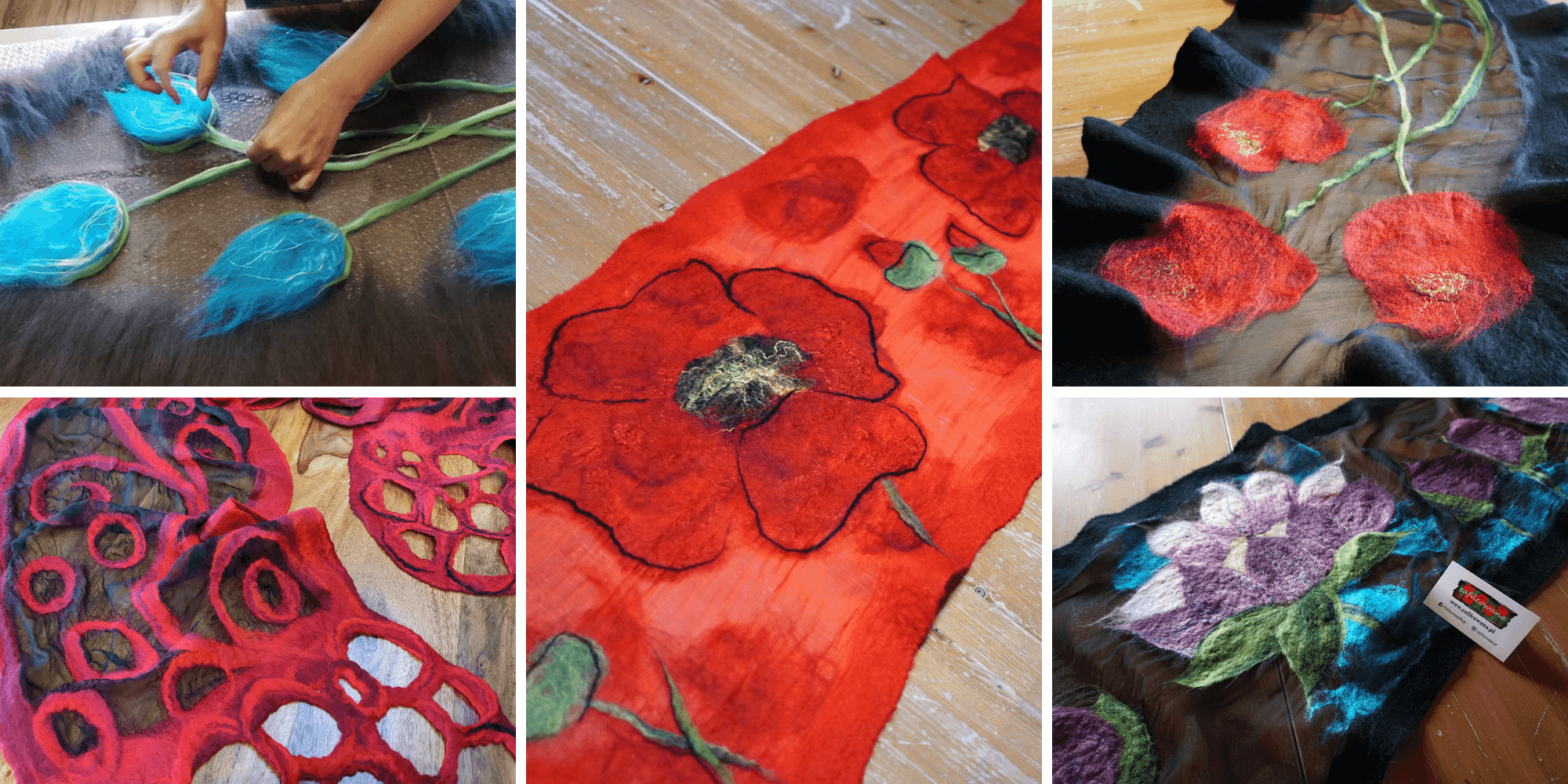 Warsztaty filcowania na mokro - szale na jedwabiu