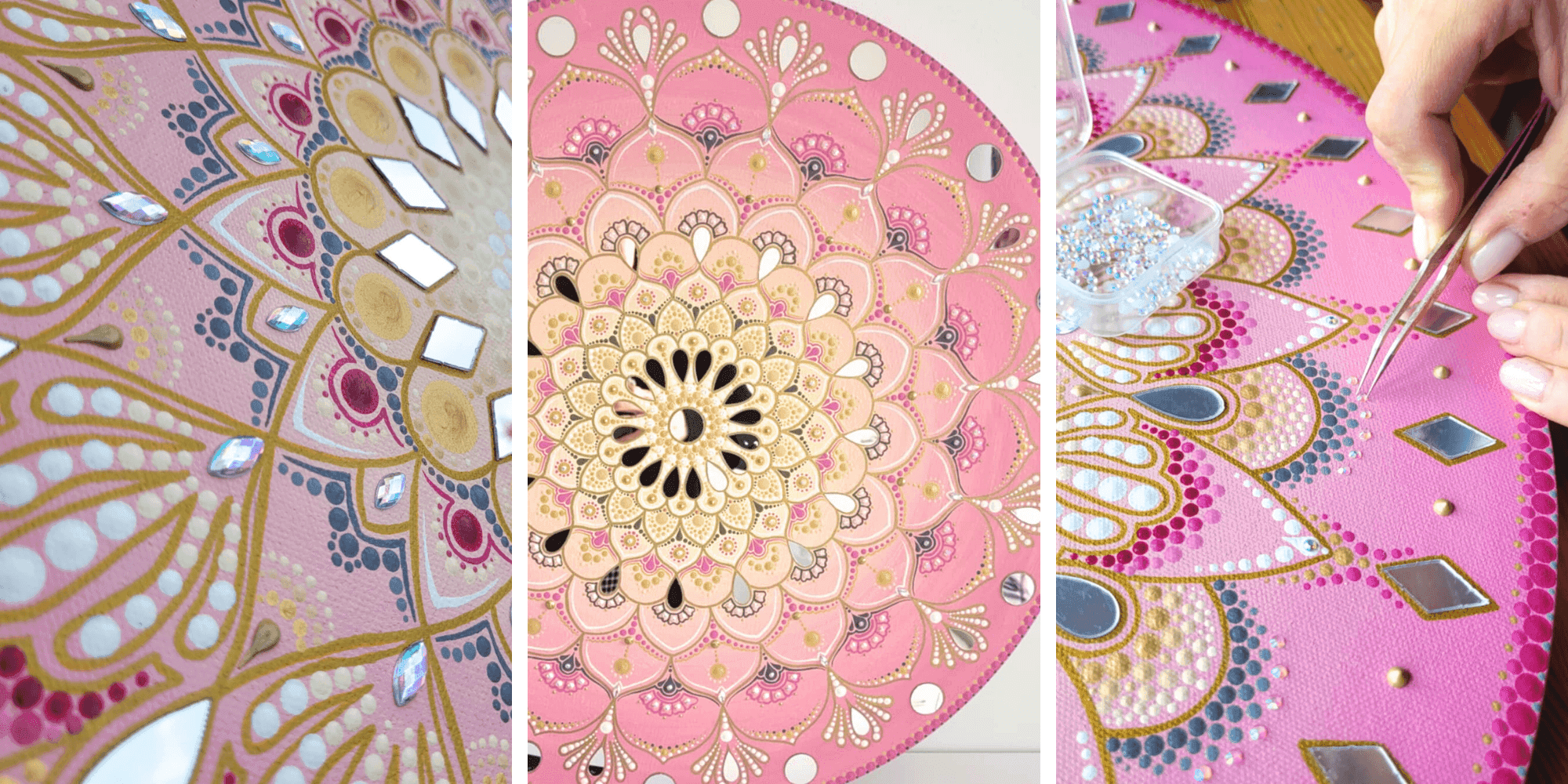 Warsztaty malowania kropkowej mandali z kryształkami i lustereczkami