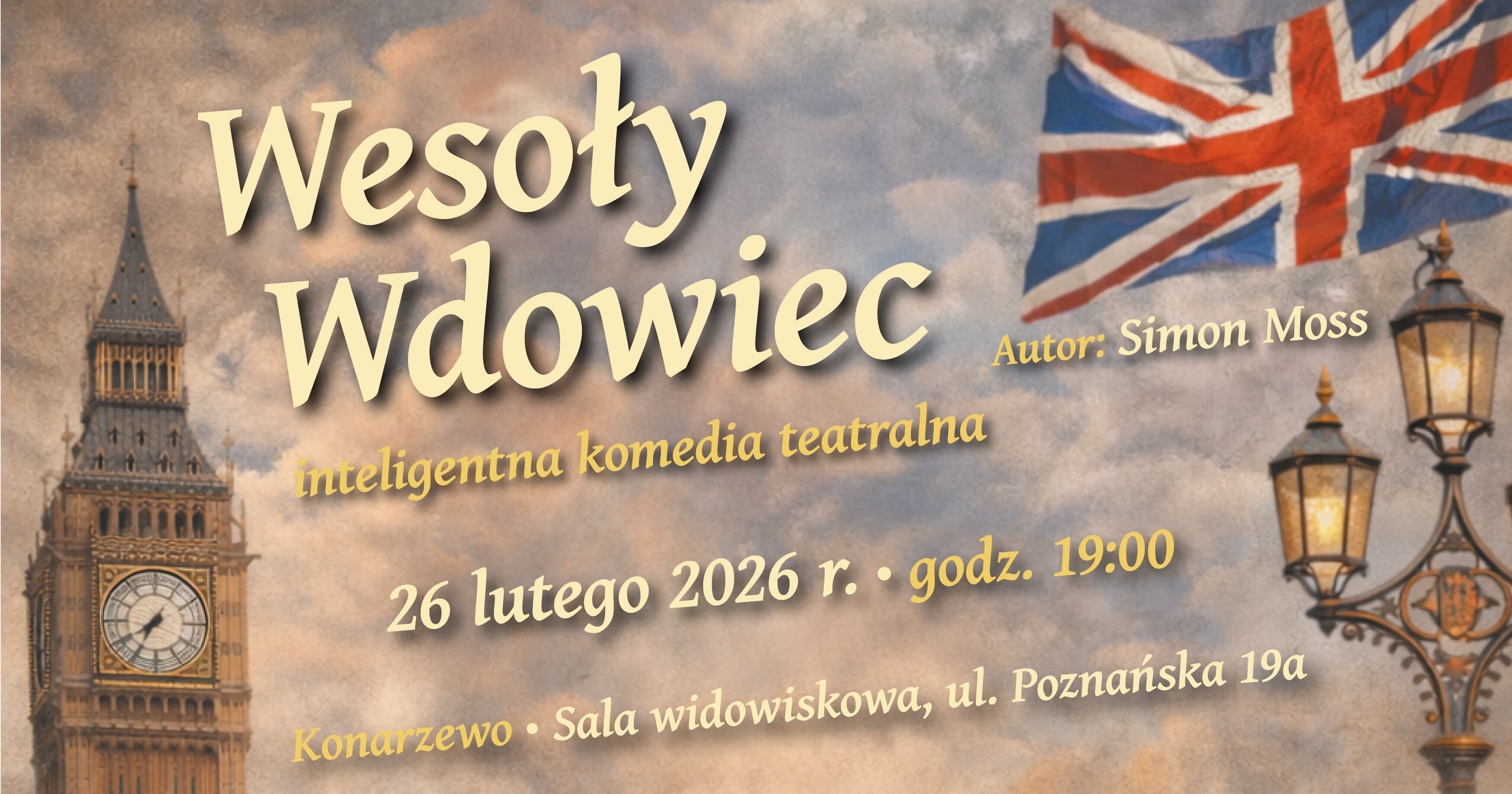 Spektakl Wesoły Wdowiec, 26 lutego 2026 roku, Konarzewo 19.00