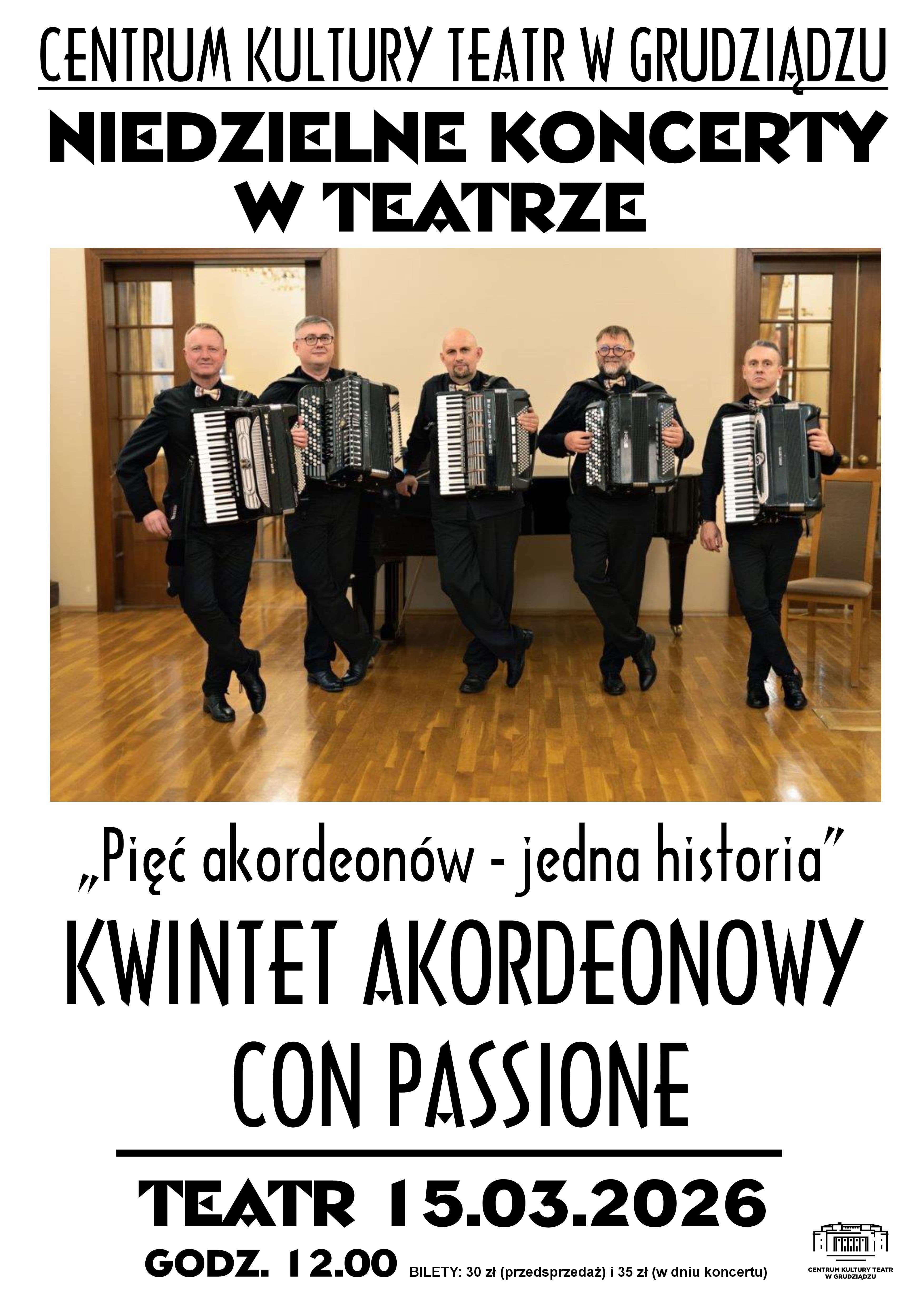 "Pięć akordeonów - jedna historia" - KWINTET AKORDEONOWY CON PASSIONE
